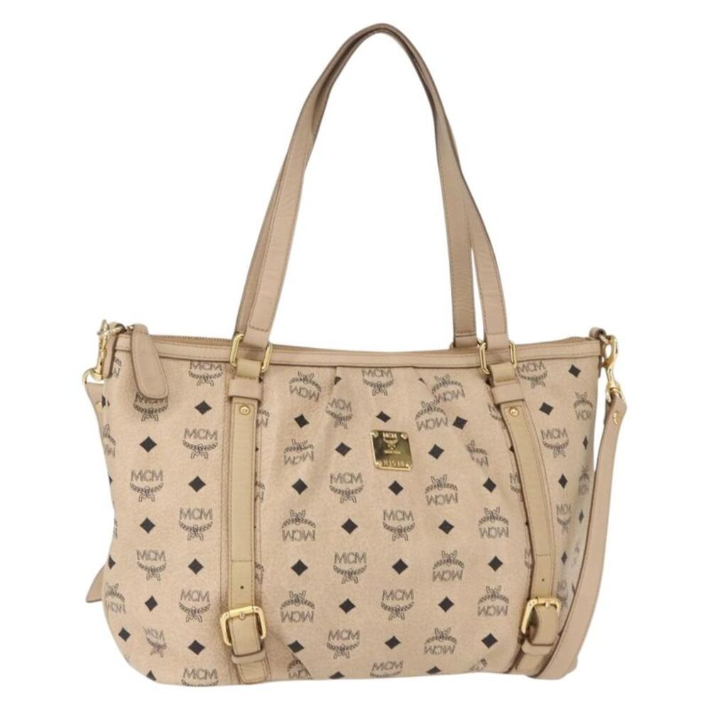 MCM Vintage Visetos Canvas Beige Pvc Tote Bag Bag